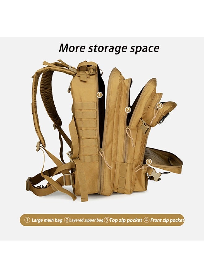 عربست حقيبة ظهر عسكرية تكتيكية متعددة الجيوب بسعة 45 لترًا لركوب الدراجات والسفر وتسلق الجبال للرجال حقيبة رياضية خارجية مريحة وجيدة التهوية ومقاومة للماء ومتعددة الوظائف وحقيبة ظهر للمشي لمسافات طويلة والتخييم والصيد والسفر والدراجات النارية - Image 3
