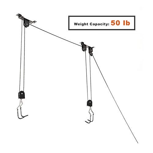 Wallmaster Ceiling Bike Mount Hanger, Bike Ceiling Lift Hoist, Bike Pulley System for Garage, Indoor Bicycle Hooks, 2 pack - Image 3