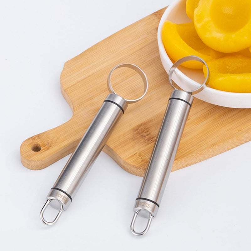 3pcs Stainless Steel Fruit Corer Versatile Pear Corer and Pitter Tool for Apples Peaches Cherries and Dates Kitchen Utensil with Hanging for Easy Storage and Efficient Core Removal - Image 4