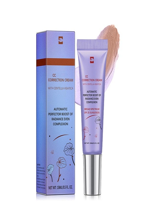 MIESCHER CC Purple Correction Cream, SPF 25 Moisturizing Cream With Centella, Calms Skin, Lightweight, Color Correct Formula for Red Skin, Hydration & SPF Protection, Tone‑Perfecting Primer - Image 1