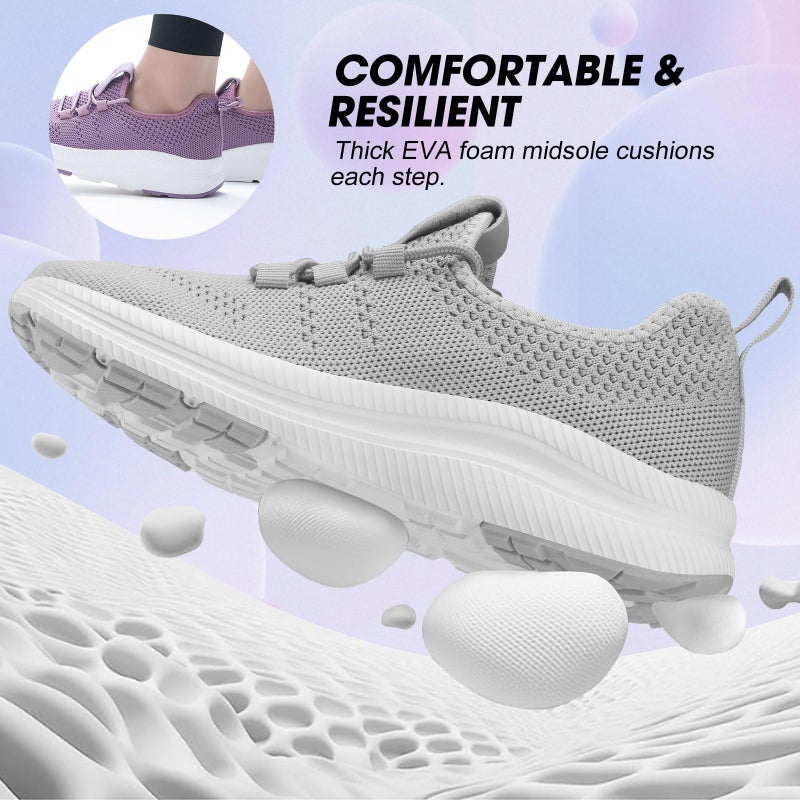 ZOVE Wide Toe Box Shoes Women Extra Wide Width Sneakers Ultra Light Road Running Shoes Non-Slip Tennis Sneakers Breathable Walking Athletic 8803 Grey 39 - Image 4