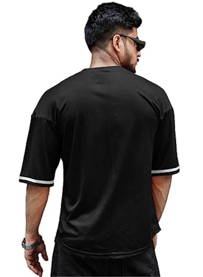 eyebogler Mens Cotton Half Sleeve Oversized Printed Tshirt || Loose fit Tshirt - Image 3