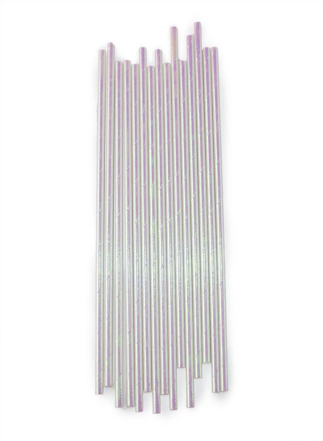 Ipalmay Foil Iridescent Pink Pearl Cocktail Paper Straws, Disposable 7.75 Inches, Pack of 100 - Image 3