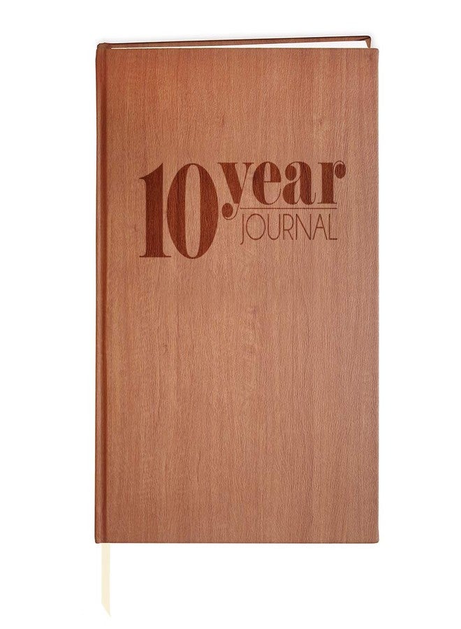 BookFactory 10 Year Journal, Soft Wood Finish, 8" x 10" Hardbound - Image 1