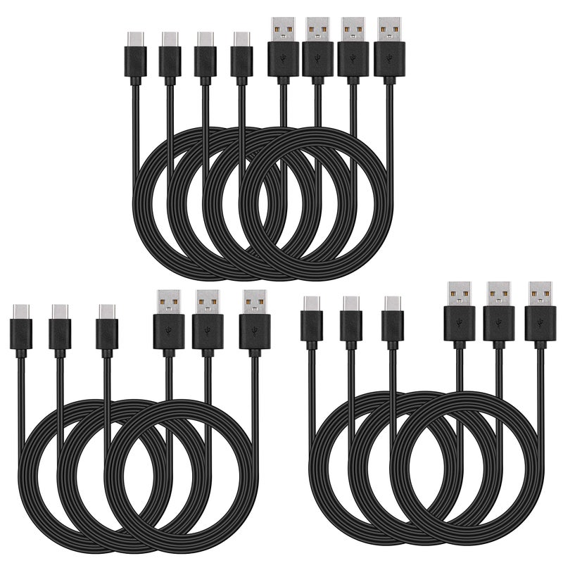 Smays USB C Cable Bulk 10-Pack 3ft, Type C Phone Charger Lot Black - Image 1