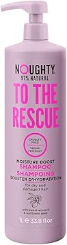 Noughty 97 Natural To The Rescue Moisture Boost Shampoo Sulphate Free Vegan Haircare Hydrating Formula for Frizzy Damaged Hair with Sweet Almond and Sunflower Seed 1L - Image 1