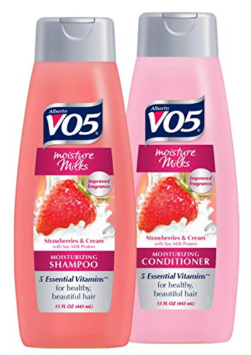 Alberto V05 Moisture Milks Strawberries  Cream Moisturizing Shampoo  Conditioner Set 125 floz by High Ridge Brands Co