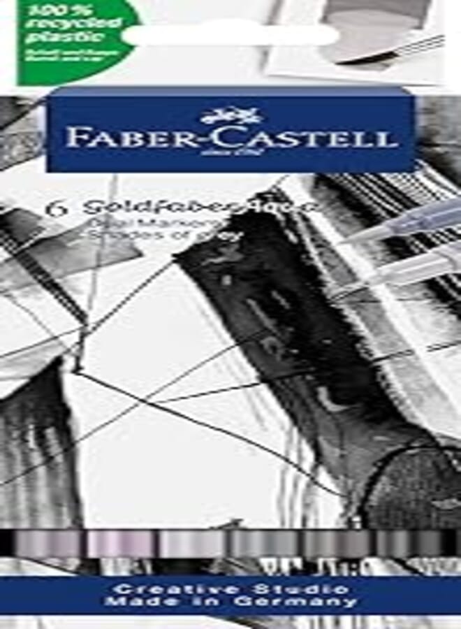 Faber-Castell Goldfaber Aqua Dual Marker - Wallet of 6 - Shades of grey