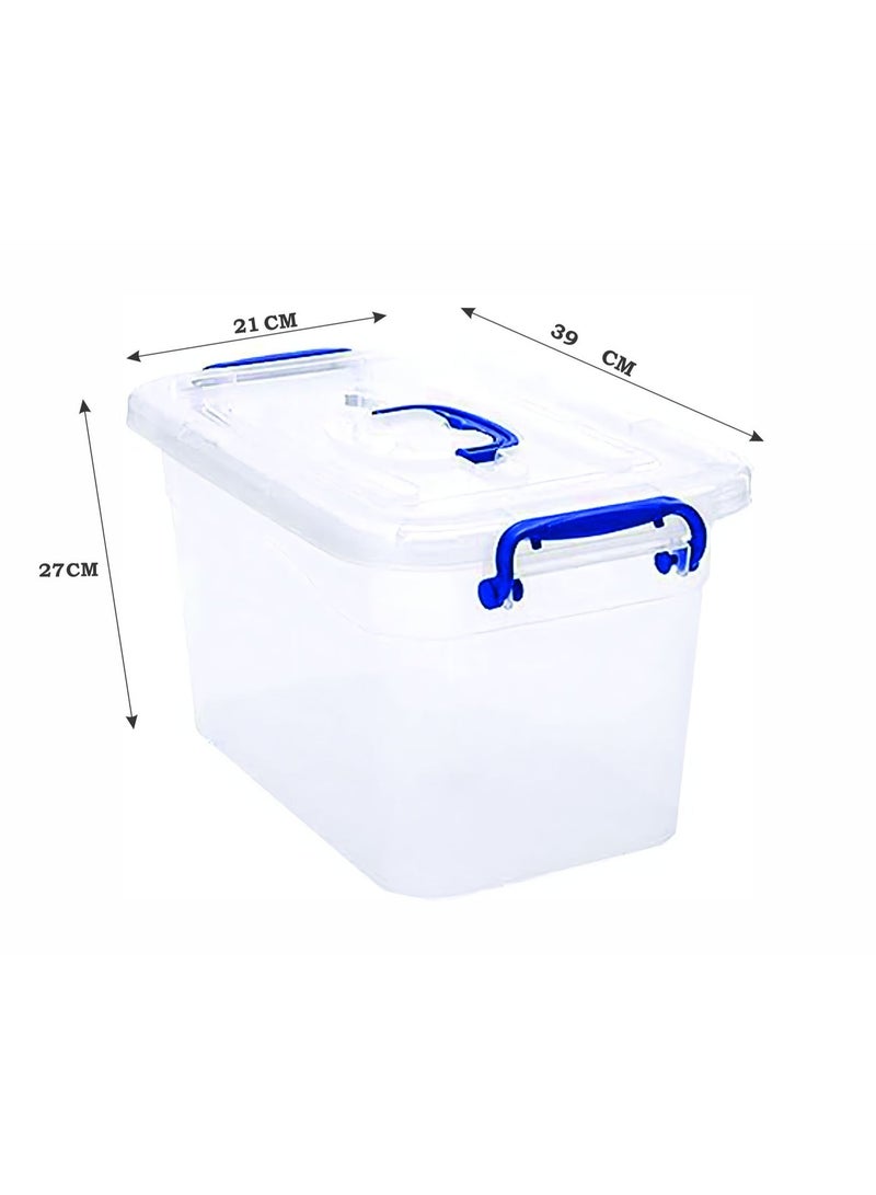 هيواري مجموعة صناديق تخزين بلاستيكية شفافة من قطعتين من هيوار سعة 15 لترًا مع أغطية قابلة للقفل | حاويات تنظيم شفافة للملابس والألعاب والأدوات والفنون والحرف اليدوية | حل تخزين قابل للتكديس مع مقابض (2 × 15 لترًا) - Image 2