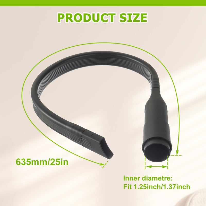 EPLZON 25 inch Flexible Vacuum Crevice Attachment Tool Crevice Brush Tool Kit for Vacuum Hoses Accepting 1-1/4"(32mm) or 1-3/8"(35mm) Inner Diameter Attachments 24.4inch - Image 2