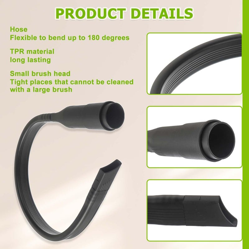EPLZON 25 inch Flexible Vacuum Crevice Attachment Tool Crevice Brush Tool Kit for Vacuum Hoses Accepting 1-1/4"(32mm) or 1-3/8"(35mm) Inner Diameter Attachments 24.4inch - Image 4