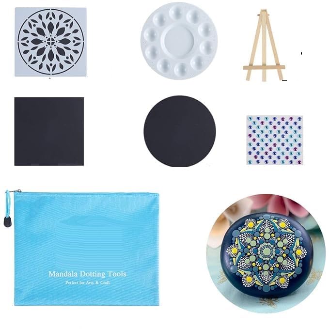 53 Arts 53ARTS® 45Pcs Mandala Dotting Tools Set with a Zipper Storage Bag for Painting Rocks,Mandala Art,Coloring and Drafting - Image 2