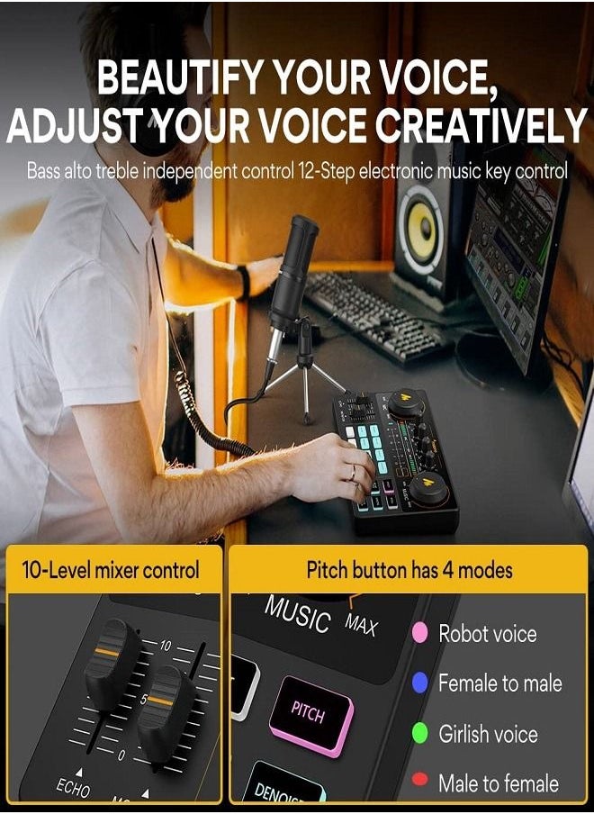 Maono - Podcast Equipment Bundle-MaonoCaster Lite-Audio Interface-All in One-Podcast Production Studio with 3.5mm Microphone for Live Streaming,Podcast Recording,Youtube,PC,Smartphone (AM200-S1) - Image 1