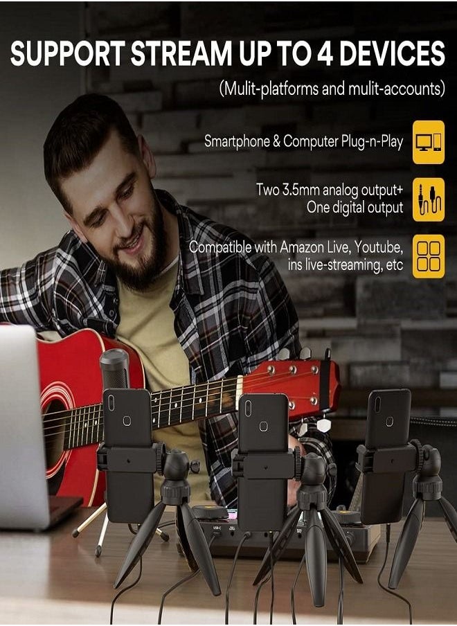 Maono - Podcast Equipment Bundle-MaonoCaster Lite-Audio Interface-All in One-Podcast Production Studio with 3.5mm Microphone for Live Streaming,Podcast Recording,Youtube,PC,Smartphone (AM200-S1) - Image 1