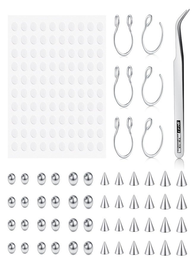 D.Bella Fake Piercings Fake Nose Ring Hoop Fake Septum Piercing Fake Lip Ring Fake Snake Bites Fake Eyebrow Piercing Clip Nose Septum Lip Piercing Fake Eyebrow Ring Face Piercings - Image 1