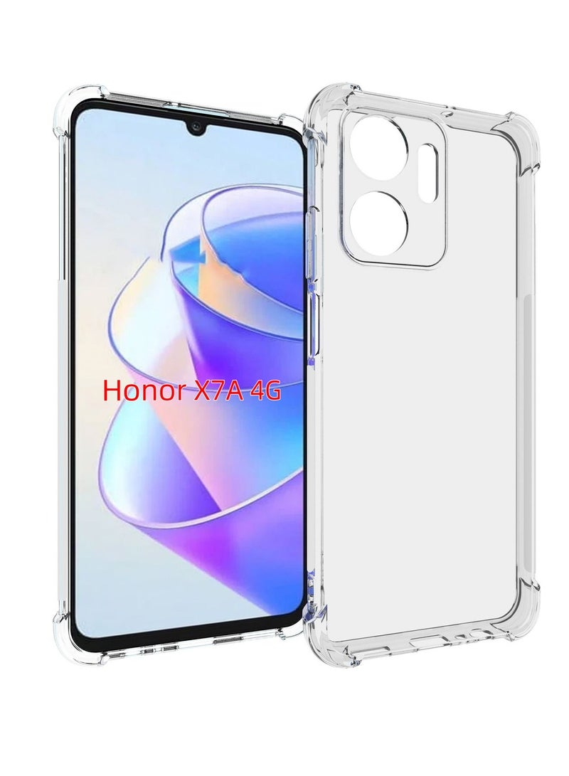 Honor X7a Case Cover Clear Slim Soft TPU Cover with Shock-Absorption Edge Bumper with Reinforced Corners Transparent Phone Case - Image 1