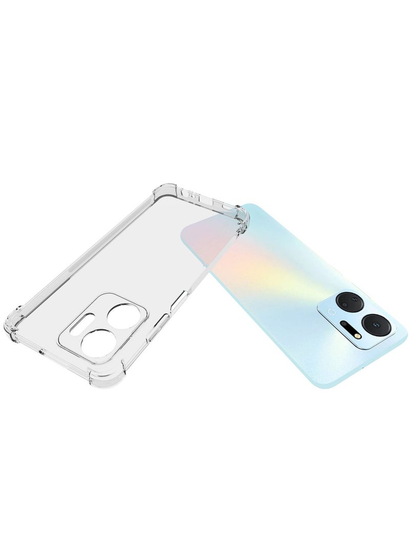 Honor X7a Case Cover Clear Slim Soft TPU Cover with Shock-Absorption Edge Bumper with Reinforced Corners Transparent Phone Case - Image 4