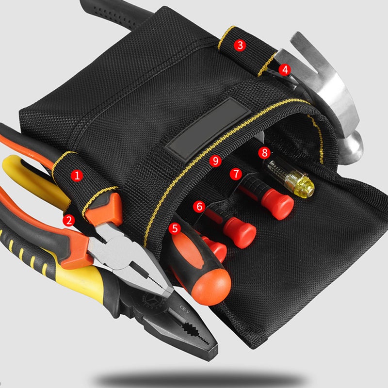 1Pc Multifunctional Waist Bag Electrician Toolkit Electric Tools Waist Pouch Storage Holder Organizer for Electrician Technician (Assorted Color) - Image 3