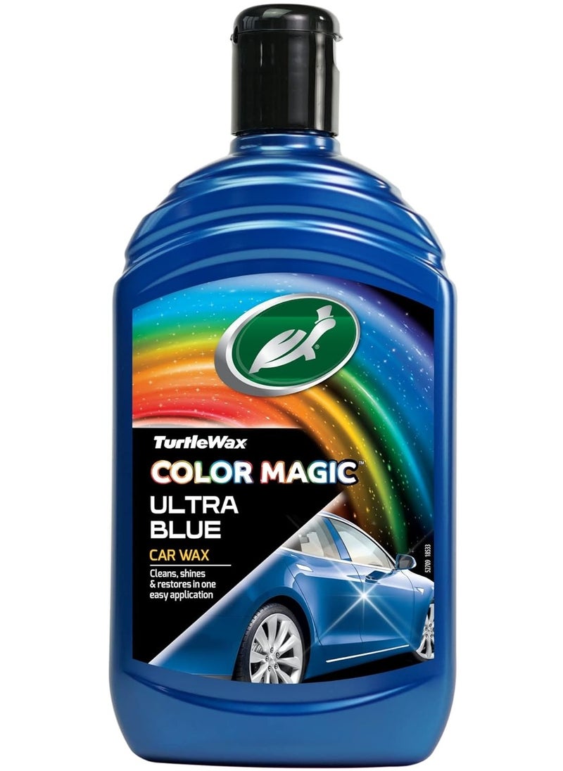 TurtleWax Car Wax Color Magic Ultra Blue for Paint Restoration, Shine and Protection – 500ml  - Image 1