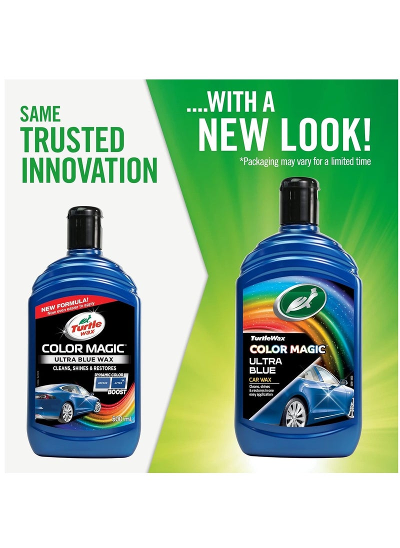 TurtleWax Car Wax Color Magic Ultra Blue for Paint Restoration, Shine and Protection – 500ml  - Image 2
