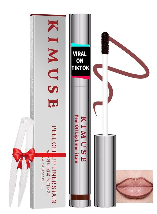 KIMUSE Lip Stain Peel Off, Peel Off Lip Liner Stain with Tweezer, Long Lasting, Waterproof, Transfer Proof Lipstains Color, Smudge-Free, Easy Removal, Matte Finish - Image 1