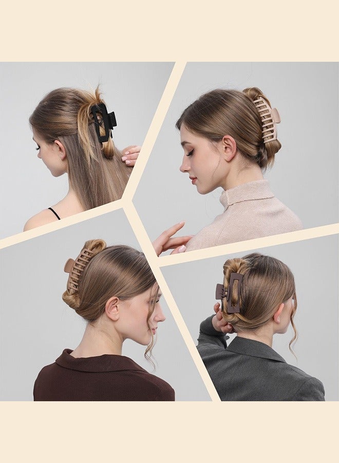 بونيتو 8 قطع مشابك مشابك شعر قوية التثبيت، مشبك مشبك استحمام للمكياج، ألوان محايدة للشعر الطويل الخفيف الكثيف الناعم - Image 4