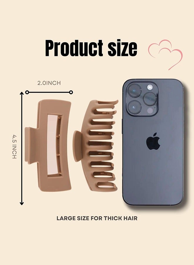 بونيتو 8 قطع مشابك مشابك شعر قوية التثبيت، مشبك مشبك استحمام للمكياج، ألوان محايدة للشعر الطويل الخفيف الكثيف الناعم - Image 2