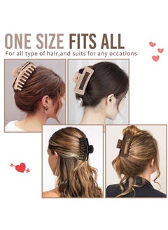 BONITO 8-Pieces Strong Hold Hair Claw Clips for Women Thin Thick Curly Hair, 4 Square Matte and 4 Bright Acrylic Hair Clamps,Large Claw Clip, Rubber Paint Hair Clip, Makeup Shower Claw Clip, Neutral Colors  - Image 5