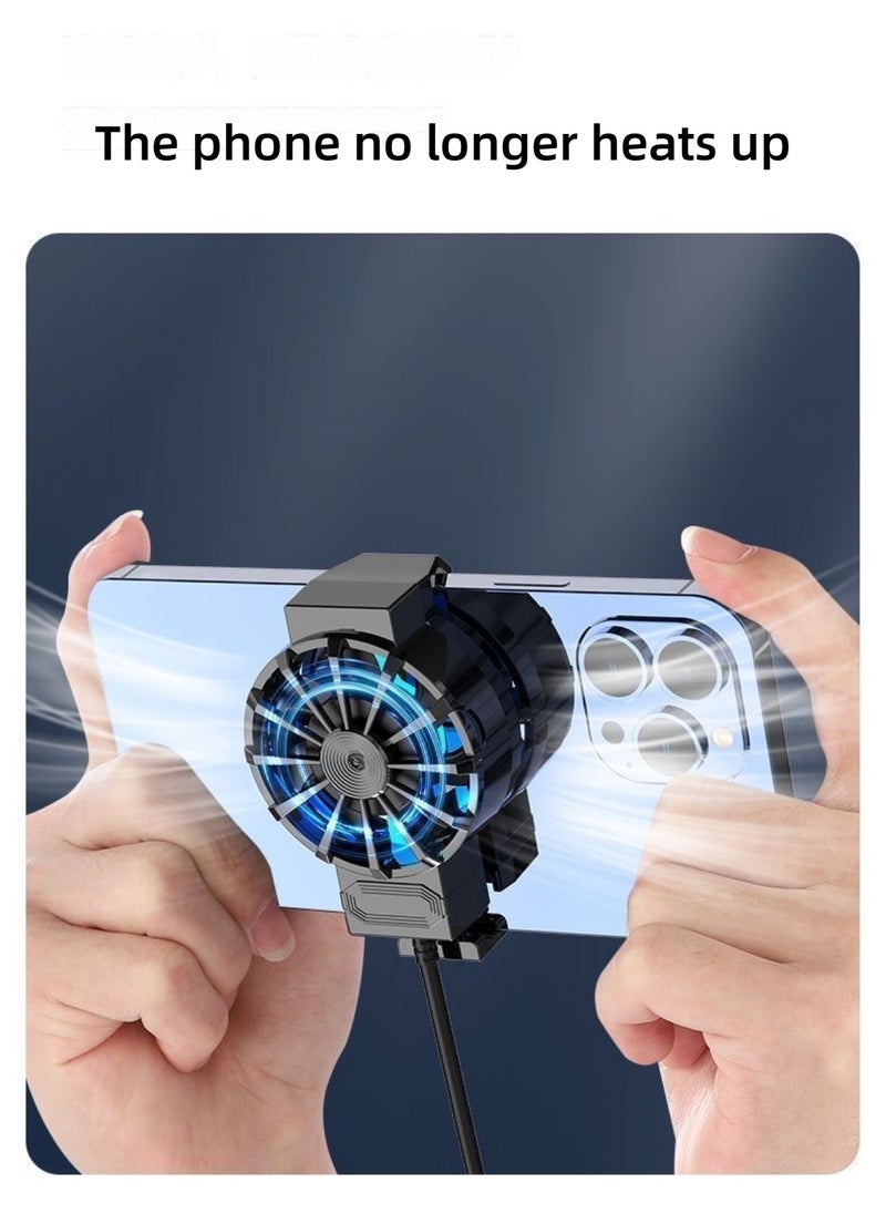 CHU DAI Cell Phone Cooler, Portable RGB Cooling Fan, Cellphone Radiator with Removable Grip  - Image 3