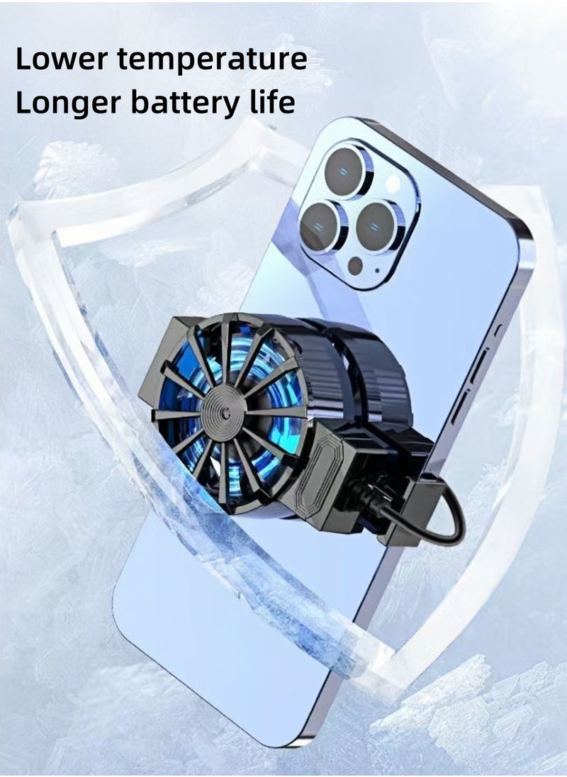 CHU DAI Cell Phone Cooler, Portable RGB Cooling Fan, Cellphone Radiator with Removable Grip  - Image 2