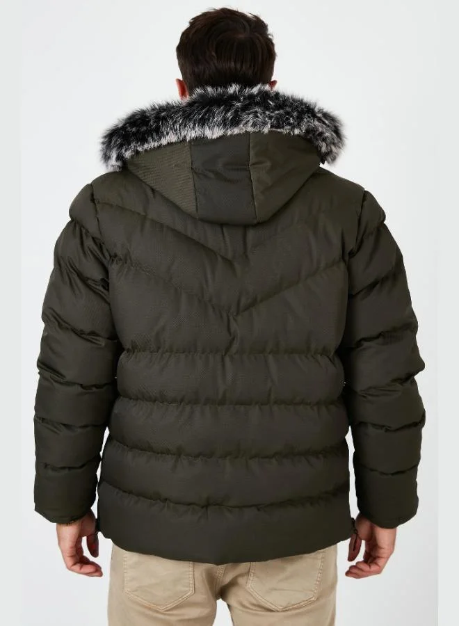 Buratti  Buratti Slim Fit Faux Fur-Lined Padded Jacket with Removable Hood for Men - JACKET 5761080 B for Men | Best Price UAE