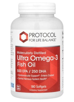 Protocol For Life Balance Molecularly Distilled Ultra Omega3 Fish Oil  180 Softgels 