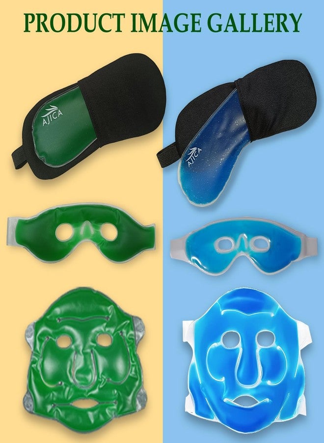 AJICA Aqua Ice Face & Eye Cooling Gel Pad and Aloe Vera Gel Mask Ice Pack for Face and Eye Patches Remove Dark Circles, Fatigue Cool Eyes Patch Pads Eye Care | Facial Skin Refresh Face Mask for Hot & Cold Therapy (Blue Face Mask, Aloe Hole Eye Mask) - Image 4
