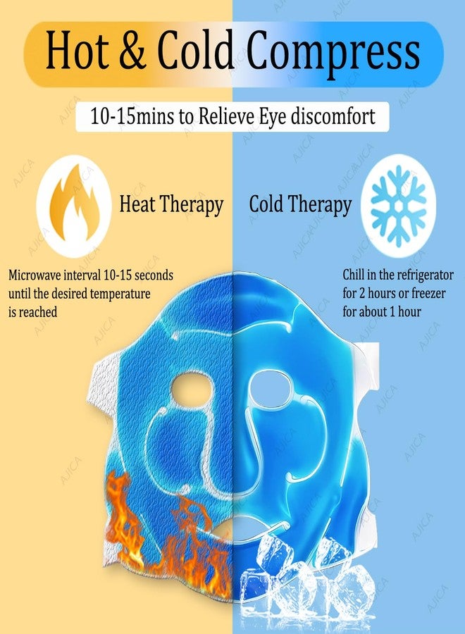 AJICA Aqua Ice Face & Eye Cooling Gel Pad and Aloe Vera Gel Mask Ice Pack for Face and Eye Patches Remove Dark Circles, Fatigue Cool Eyes Patch Pads Eye Care | Facial Skin Refresh Face Mask for Hot & Cold Therapy (Blue Face Mask, Aloe Hole Eye Mask) - Image 3