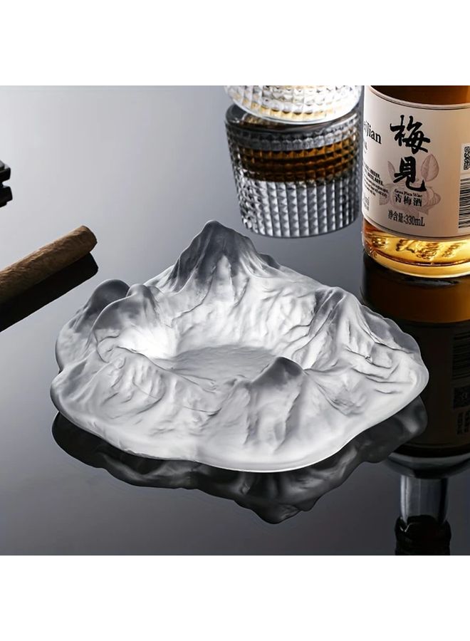 Iceberg Style Transparent Ashtray Modern Anti Spill Desk Decor Gift For Smokers - Image 1