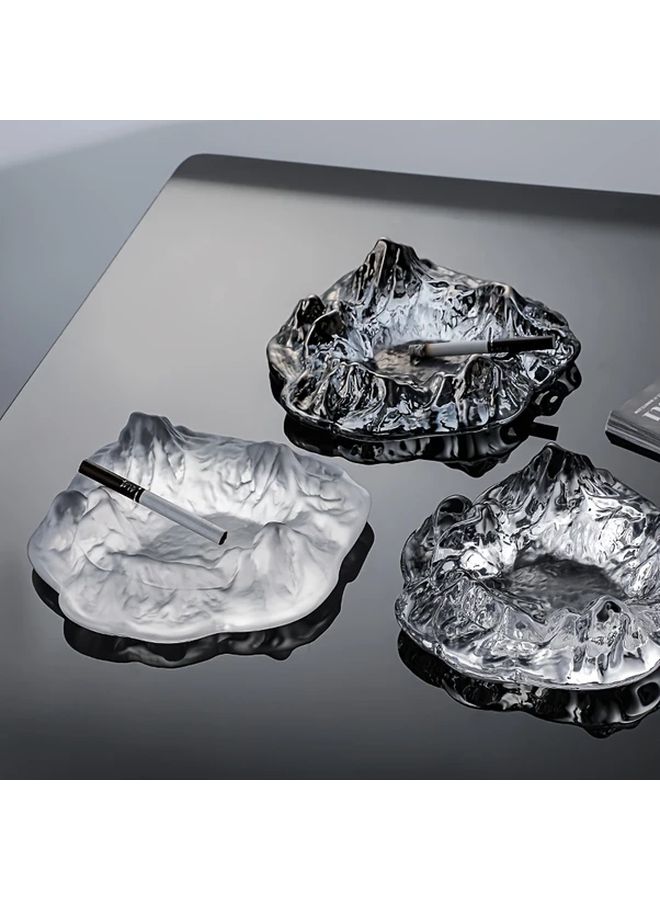 Iceberg Style Transparent Ashtray Modern Anti Spill Desk Decor Gift For Smokers - Image 2