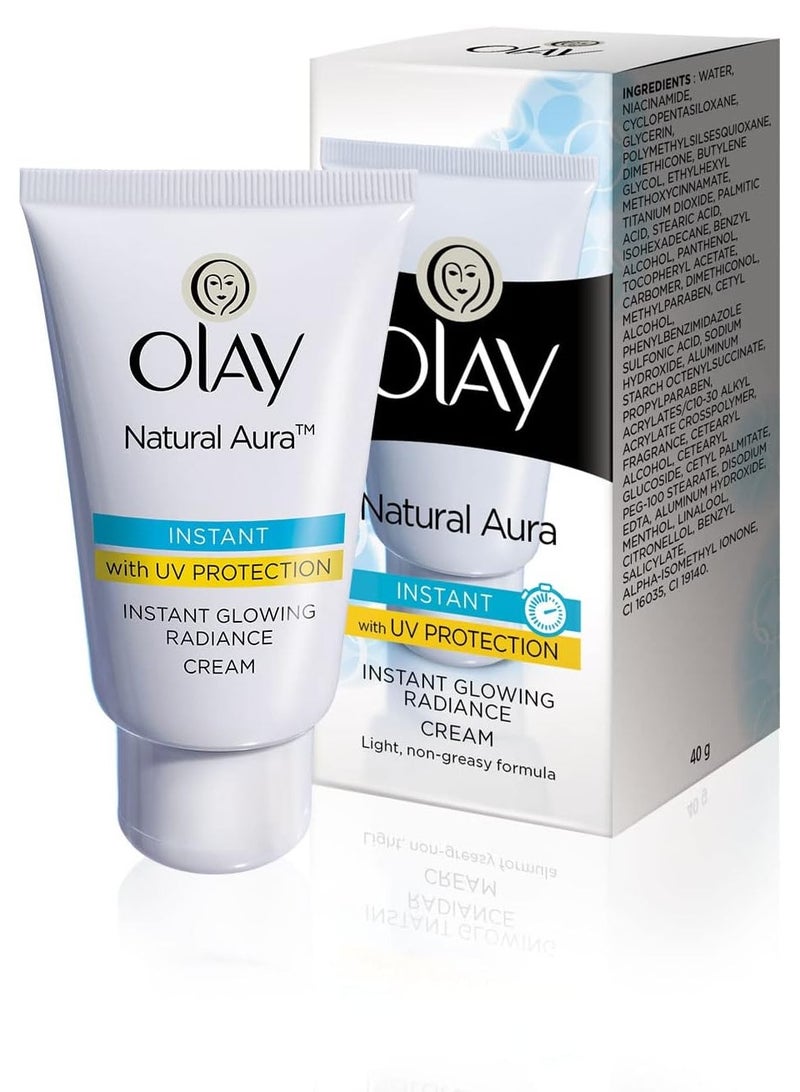 Olay Natural Aura Day Cream with SPF 15 | Glowing Radiance Cream | With Niacinamide and Vitamin E | Normal, Oily, Dry, Combination Skin | 40g - Image 1