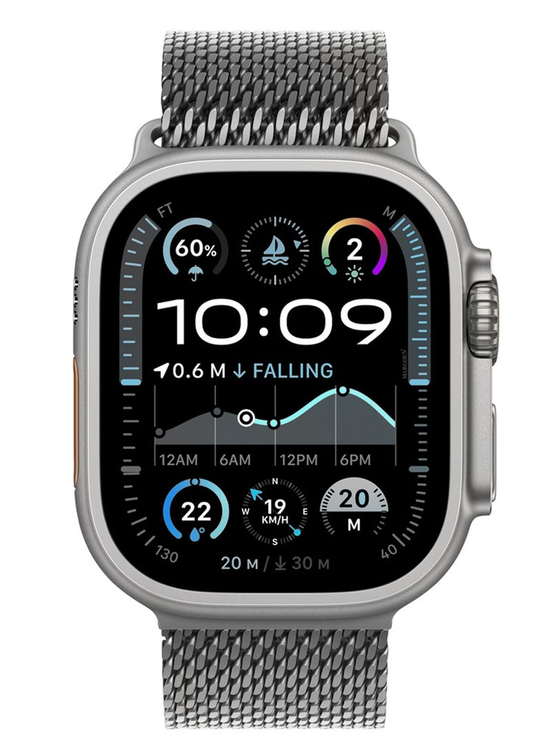 Milanese Loop for Apple Watch Band Ultra 2 Band Ultra 49mm 46mm 45mm 44mm, Parachute-Style Buckle Stainless Steel Mesh Metal Band for iWatch Series 10-1 SEÂ - Grey - Image 4