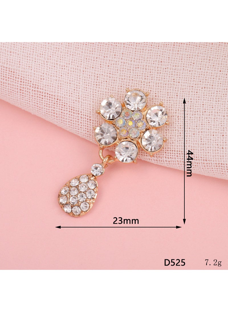 Generic - Creative Five-Petal Flower Pearl DIY Jewelry Case D525 six large diamond pendant (gold and white) - Image 1