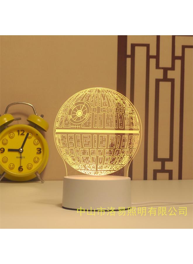 الأزرق جي دبليو إضاءة ليلية ثلاثية الأبعاد إبداعية ، جو أوكريليك ، هدية بجانب السرير ، ضوء الغلاف الجوي ، هدية ، مصباح مكتب DIY - Image 1