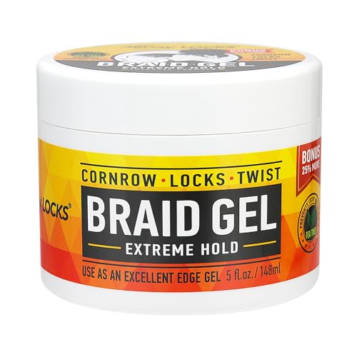 AllDay Locks Braid Gel (5 oz) | Extreme Hold, High Shine | Frizz & Flake-Free Edge Control | Tea Tree, Lavender, Peppermint Oil | Slick & Style Braids, Locks, Twists, Cornrows | 5 oz - Image 1