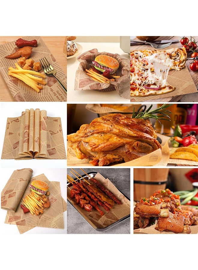 إم إكس إن 100 ورقة شمعية من نوع PCS وبطانات صينية خبيز مقاومة للماء للخبز وورق مقاوم لزيت الدرجة الغذائية لسلة الطعام وبطانات الألواح - Image 4