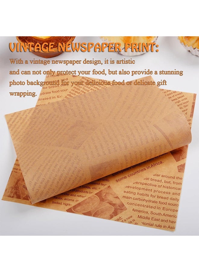 إم إكس إن 100 ورقة شمعية من نوع PCS وبطانات صينية خبيز مقاومة للماء للخبز وورق مقاوم لزيت الدرجة الغذائية لسلة الطعام وبطانات الألواح - Image 3