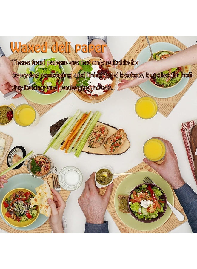 إم إكس إن 100 ورقة شمعية من نوع PCS وبطانات صينية خبيز مقاومة للماء للخبز وورق مقاوم لزيت الدرجة الغذائية لسلة الطعام وبطانات الألواح - Image 5