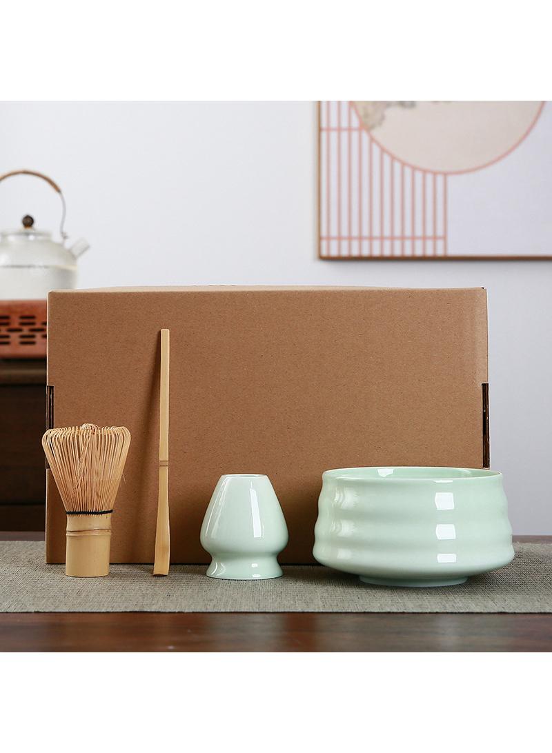 Bluejw Arabest 4 Pcs Matcha Whisk Set, Matcha Whisk and Bowl Kit, Japanese Matcha Tool Set, Home Matcha Whisk with Traditional Scoop and Ceramic Bowl, Perfect Set to Prepare Traditional Matcha - Image 1