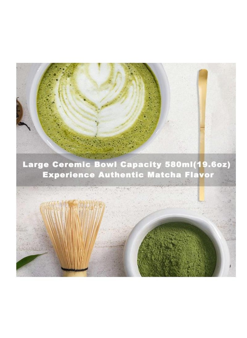 Bluejw Arabest 4 Pcs Matcha Whisk Set, Matcha Whisk and Bowl Kit, Japanese Matcha Tool Set, Home Matcha Whisk with Traditional Scoop and Ceramic Bowl, Perfect Set to Prepare Traditional Matcha - Image 3