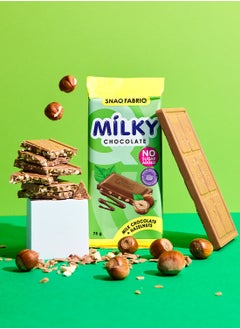 Snaq Fabriq Milky Chocolate Bar with Milk Chocolate and Hazelnuts No Sugar Added 4x75g  - Image 4