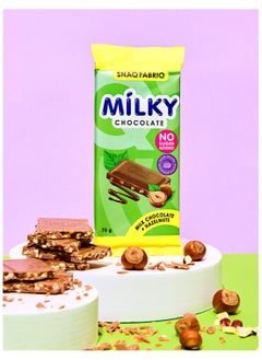 Snaq Fabriq Milky Chocolate Bar with Milk Chocolate and Hazelnuts No Sugar Added 4x75g  - Image 2