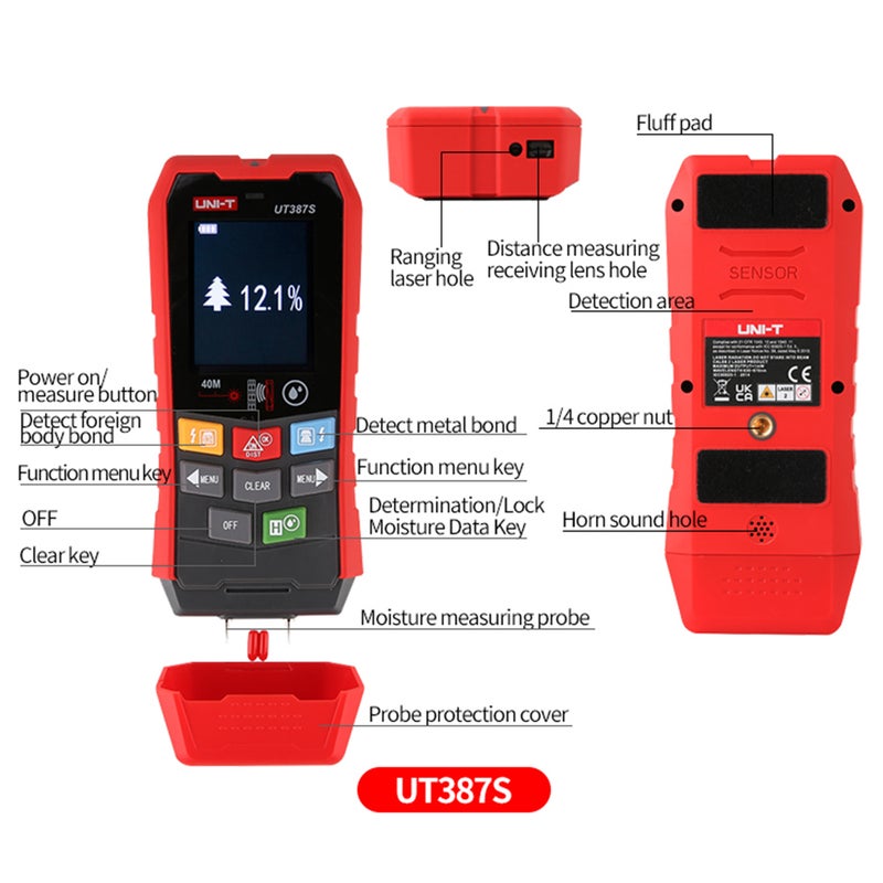 Wall Detector: 5-In-One Detection Mode Accurate Positioning With LCD Screen - AC Warning Live Wire Scanner for Home Renovation & Professional Construction - Image 4