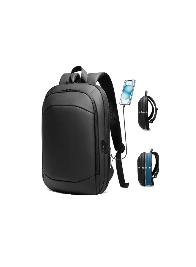 موبكوس حقيبة ظهر موبكوس سوداء 8787TF مقاومة للماء ومضادة للسرقة، مزودة بمنفذ شحن USB، حقيبة ظهر مثالية للسفر والعمل للرجال والنساء، مصنوعة من قماش أكسفورد المتين، تتسع لأجهزة الكمبيوتر المحمولة حتى 17.3 بوصة، حقيبة أنيقة للعمل والدراسة.